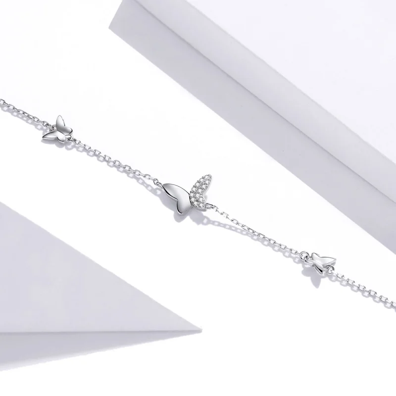 (afbeelding voor) Pandora Style Omringde vlinders Sliding Armband - SCB197 - Bekijken 4