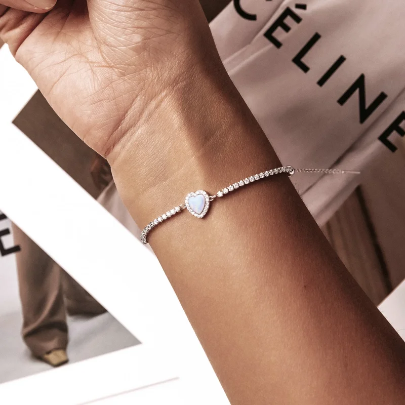 (afbeelding voor) Pandora Style Opaal Liefde Armband - BSB086 - Bekijken 3