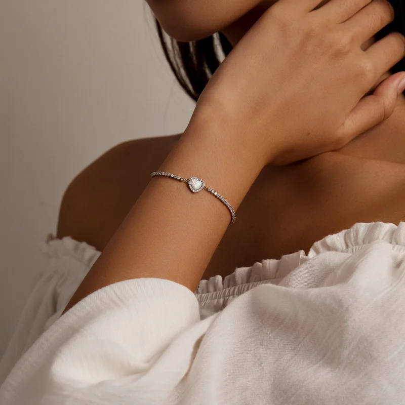 (afbeelding voor) Pandora Style Opaal Liefde Armband - BSB086 - Bekijken 8