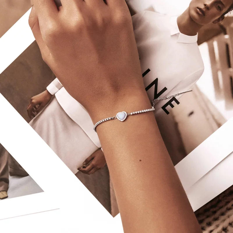 (afbeelding voor) Pandora Style Opaal Liefde Armband - BSB086 - Bekijken 10