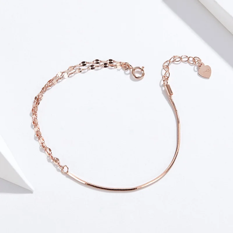 (afbeelding voor) Pandora Style Rose Eenvoudige lijn Armband - SCB149 - Bekijken 3