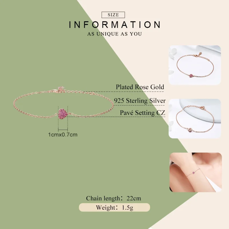 (afbeelding voor) Pandora Style Rose Elegant hart Armband - SCB050 - Bekijken 2