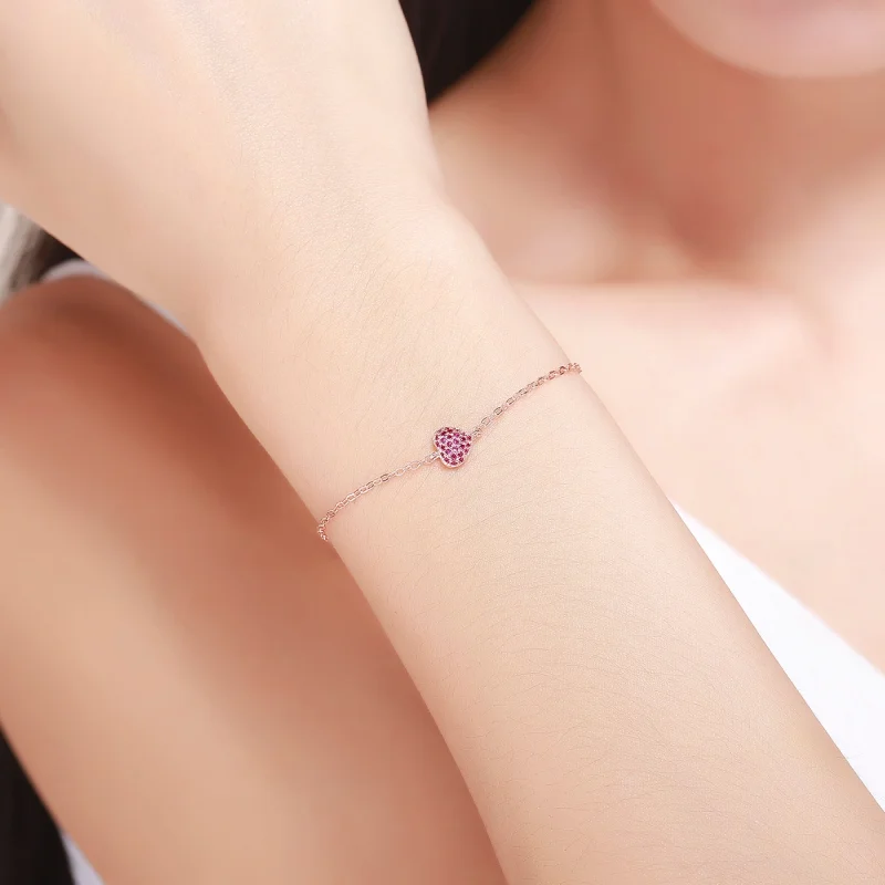 (afbeelding voor) Pandora Style Rose Elegant hart Armband - SCB050 - Bekijken 3