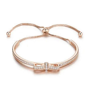 Pandora Style Rose Zoete Strik Bangle - SCB108-C (afbeelding voor) Pandora Style Rose Zoete Strik Bangle - SCB108-C