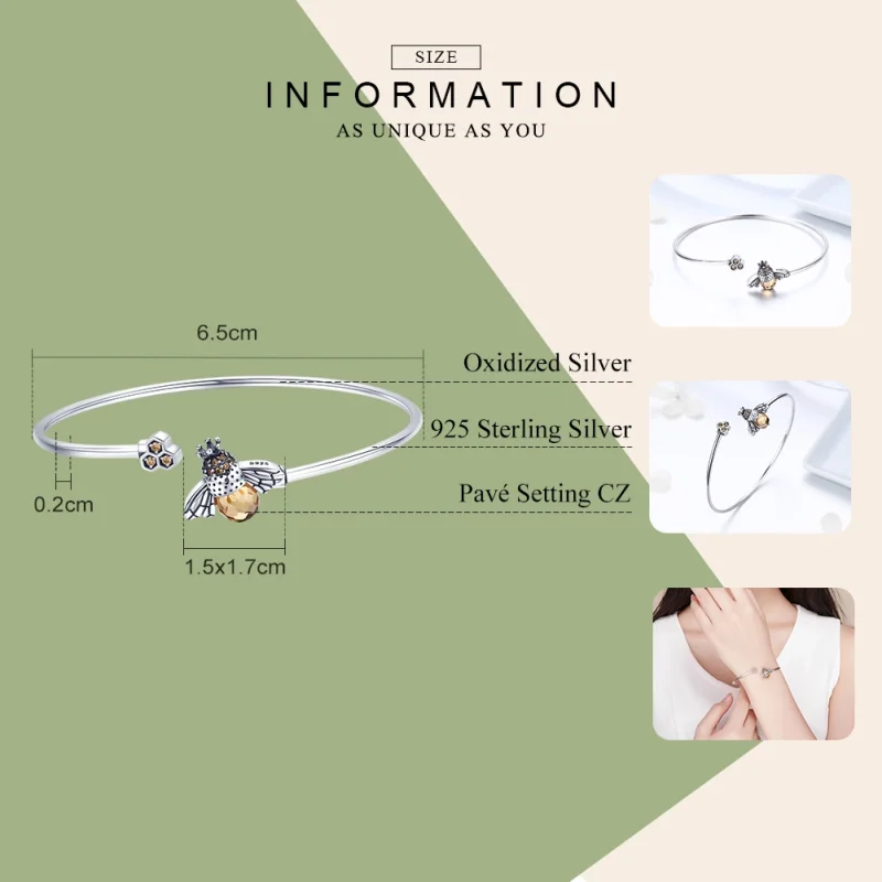 (afbeelding voor) Pandora Style Verhaal van de bij Open Bangle - SCB104 - Bekijken 2