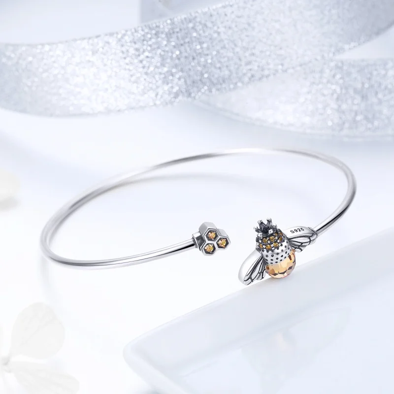 (afbeelding voor) Pandora Style Verhaal van de bij Open Bangle - SCB104 - Bekijken 4