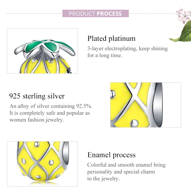 (afbeelding voor) Pandora Style Ananas Bedel - BSC128 - Bekijken 7