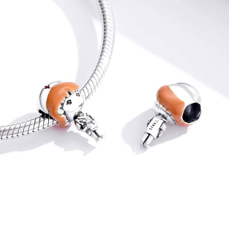 (afbeelding voor) Pandora Style Angel In White Verpleegster Rn Bedel - SCC1548 - Bekijken 4