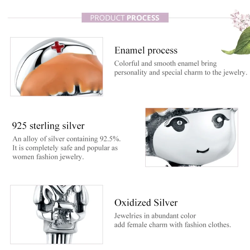 (afbeelding voor) Pandora Style Angel In White Verpleegster Rn Bedel - SCC1548 - Bekijken 8