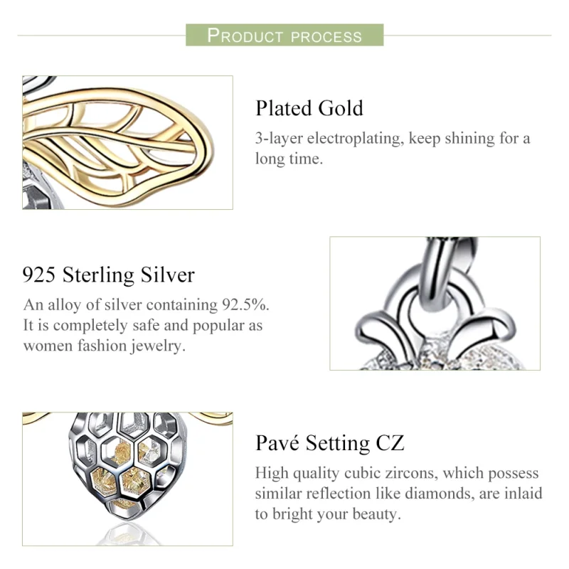 (afbeelding voor) Pandora Style Bewegingsbij Hangende Bedel - SCC1125 - Bekijken 2