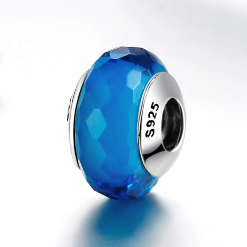 (afbeelding voor) Pandora Style Blauw Facet Murano Glas Kraal Bedel - SCZ037 - Bekijken 3