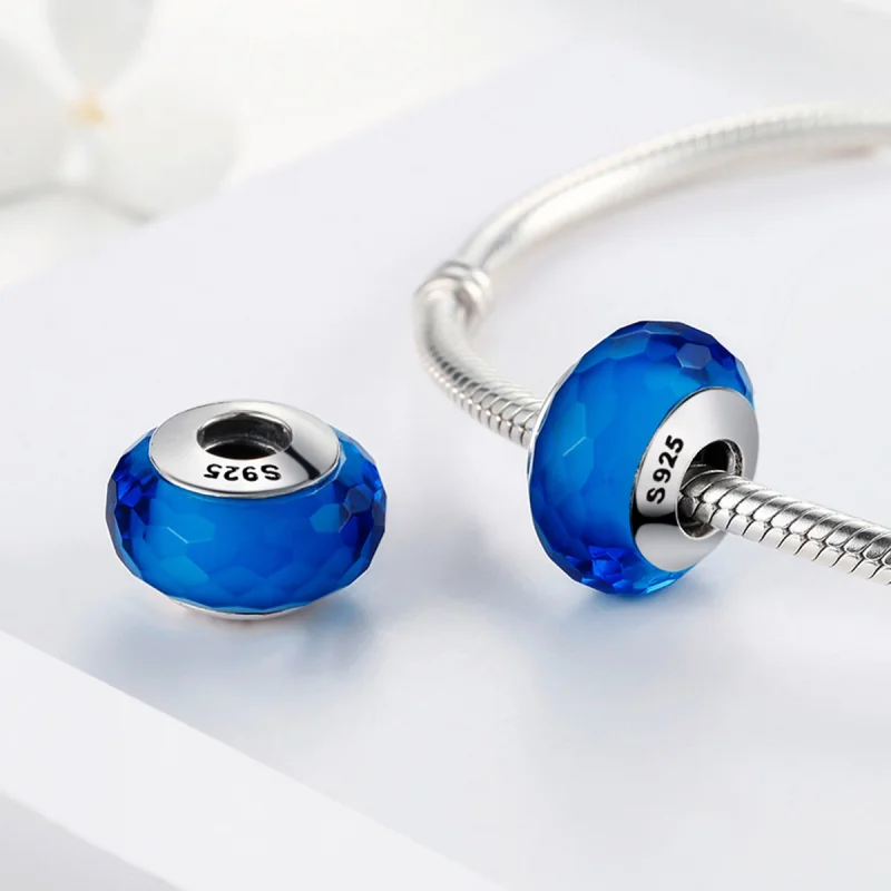 (afbeelding voor) Pandora Style Blauw Facet Murano Glas Kraal Bedel - SCZ037 - Bekijken 4