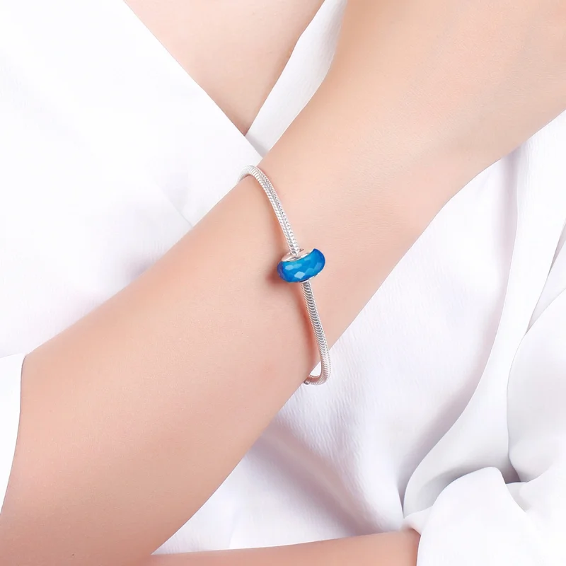 (afbeelding voor) Pandora Style Blauw Facet Murano Glas Kraal Bedel - SCZ037 - Bekijken 5