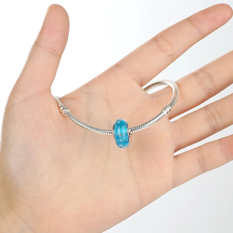 (afbeelding voor) Pandora Style Blauwe trend met Muranoglas met schroefdraad Bedel - SCZ029 - Bekijken 5