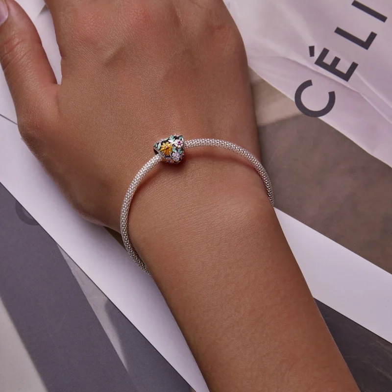 (afbeelding voor) Pandora Style Bloem Hart Bedel - BSC590 - Bekijken 5