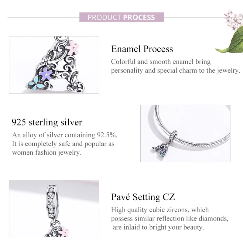 (afbeelding voor) Pandora Style Bloem Letter A Hangende Bedel - SCC1273 - Bekijken 2