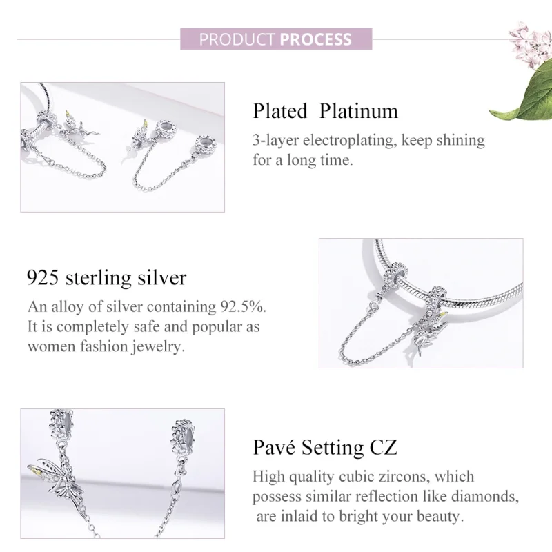 (afbeelding voor) Pandora Style Bloemen Elf Veiligheidsketting - SCC1278 - Bekijken 2