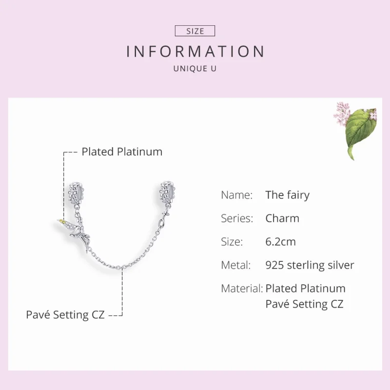 (afbeelding voor) Pandora Style Bloemen Elf Veiligheidsketting - SCC1278 - Bekijken 4