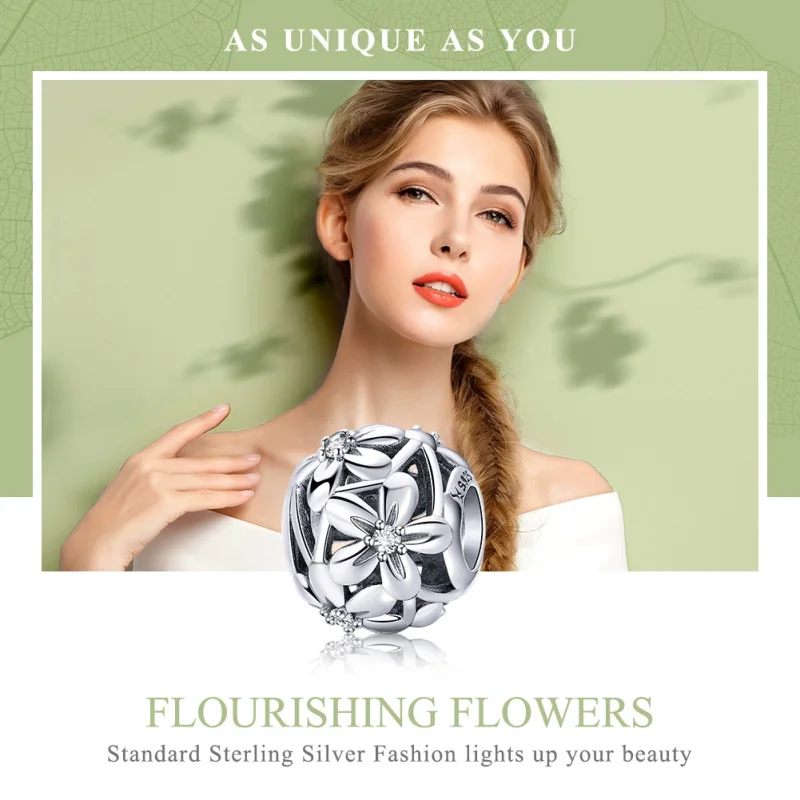 (afbeelding voor) Pandora Style Bloemvorm Bedel - SCC729 - Bekijken 6