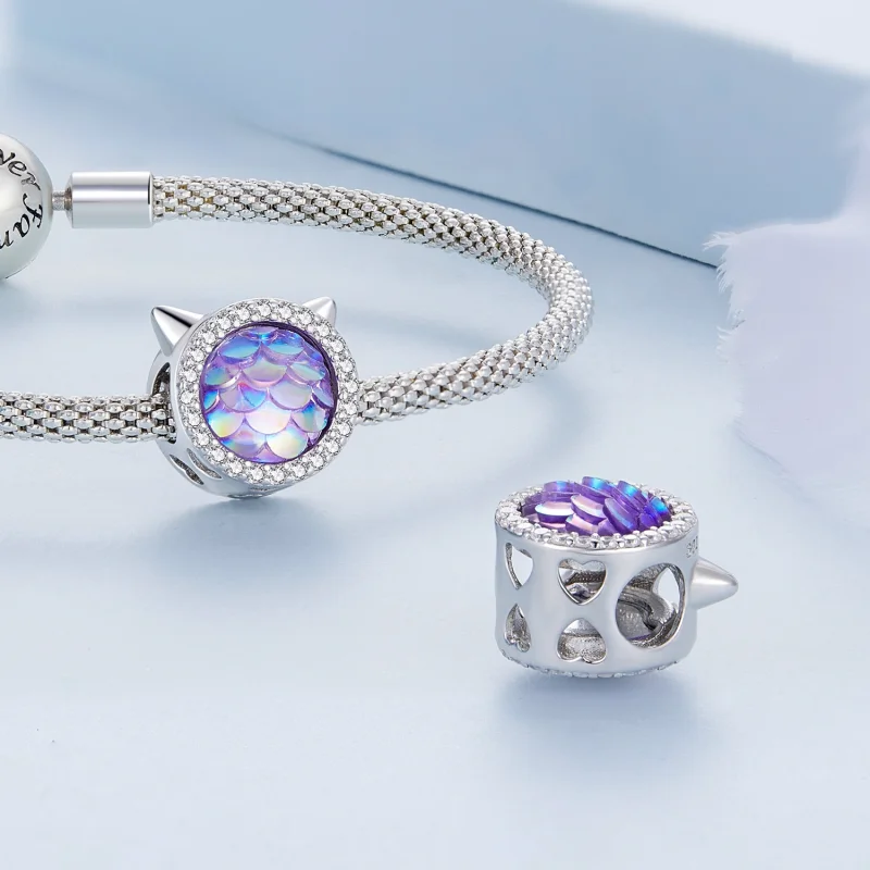 (afbeelding voor) Pandora Style Cat Head Visschubben Bedel - BSC703 - Bekijken 4