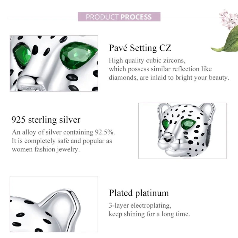 (afbeelding voor) Pandora Style Cheetah hoofd Bedel - SCC1675 - Bekijken 8