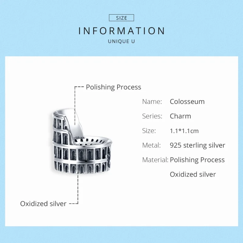 (afbeelding voor) Pandora Style Colosseum Bedel - SCC1543 - Bekijken 6