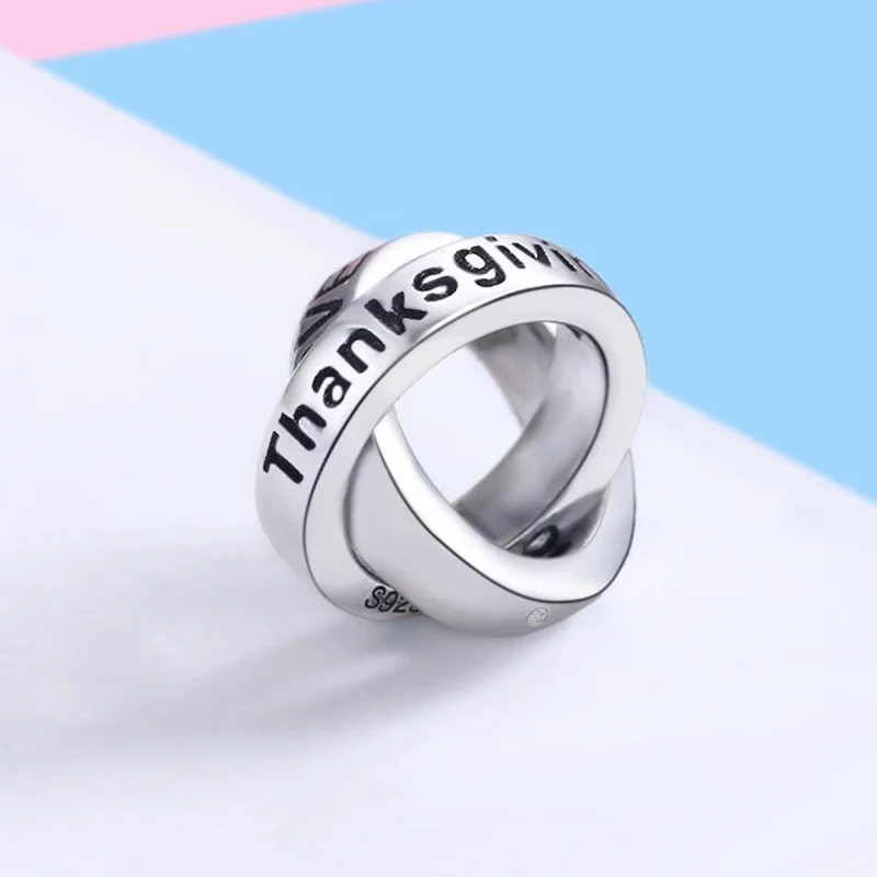 (afbeelding voor) Pandora Style Dankbaar voor u Bedel - SCC227 - Bekijken 3