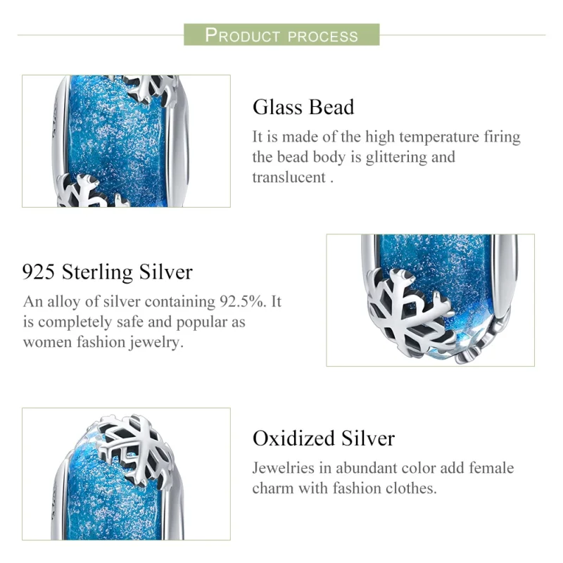 (afbeelding voor) Pandora Style De Bevroren Sneeuwvlokken van de winter Bedel - SCC862 - Bekijken 7