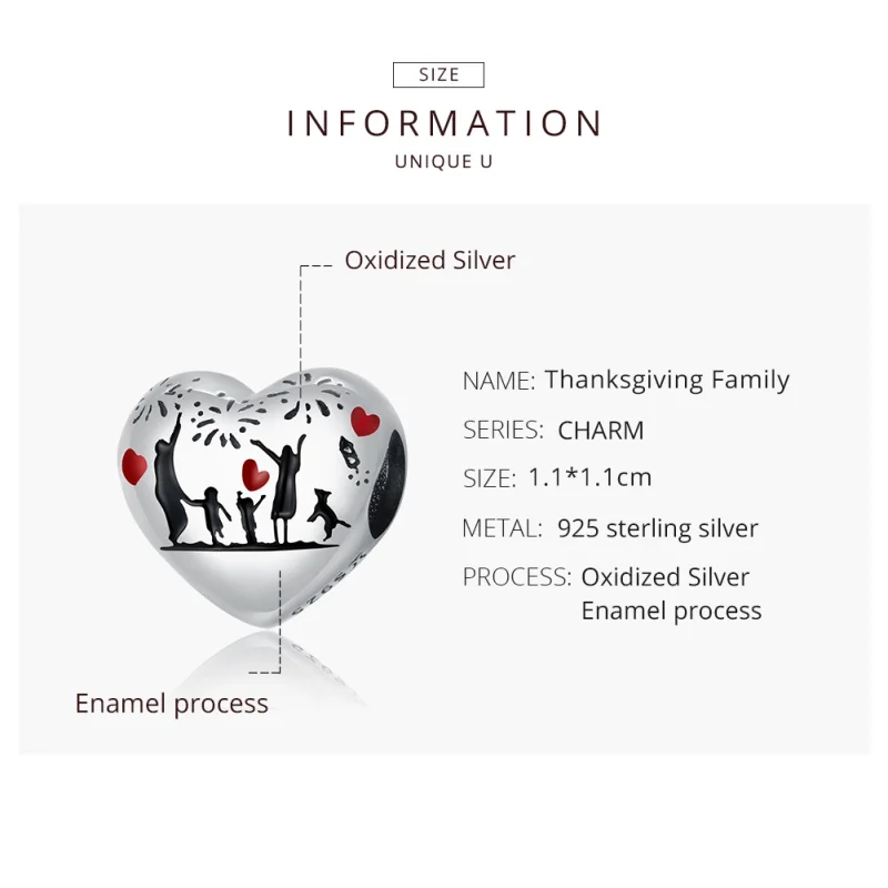 (afbeelding voor) Pandora Style Familie liefde Bedel - SCC1634 - Bekijken 8