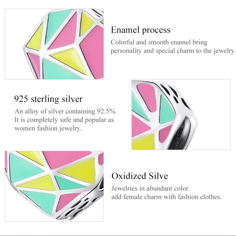 (afbeelding voor) Pandora Style Geometrische Patronen Bedel - SCC1761 - Bekijken 7