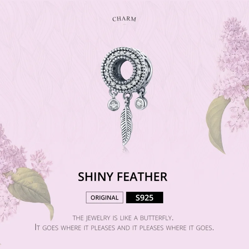 (afbeelding voor) Pandora Style Glanzende Veer Bedel - SCC1550 - Bekijken 6