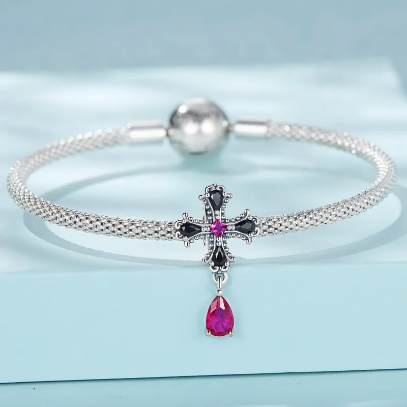 (afbeelding voor) Pandora Style Gotisch Kruis Spacer Bedel - SCC2381 - Bekijken 3