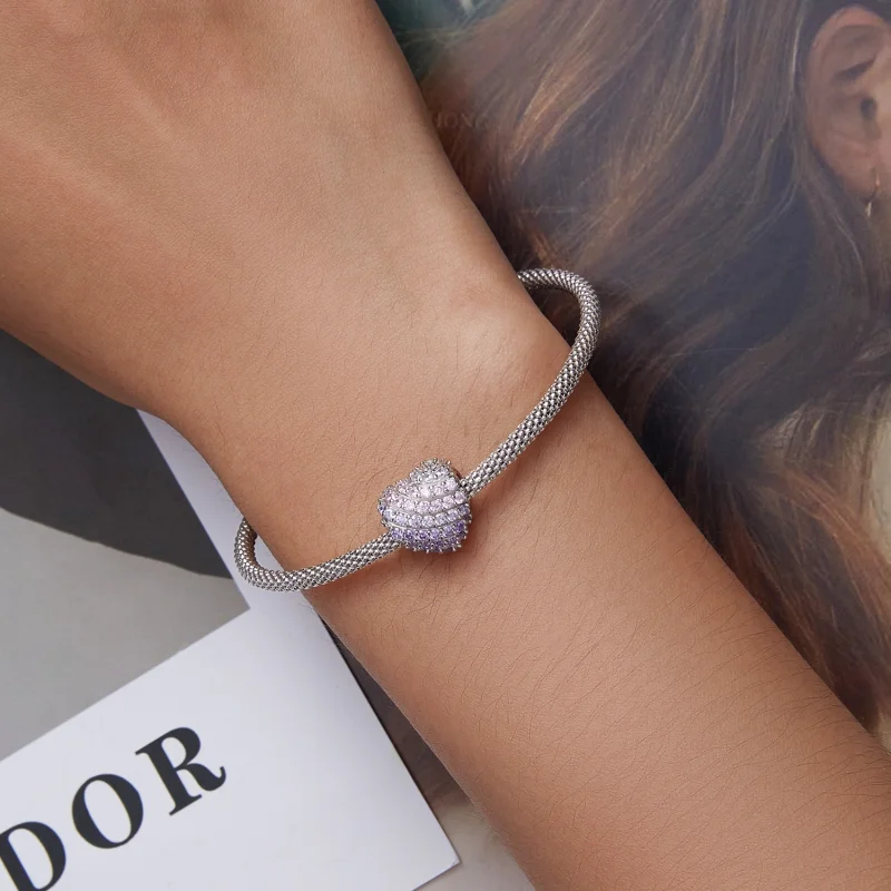 (afbeelding voor) Pandora Style Gradiënt Hart Bedel - BSC624 - Bekijken 5