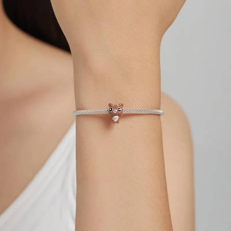 (afbeelding voor) Pandora Style Grappig Hert Bedel - SCC1934 - Bekijken 5