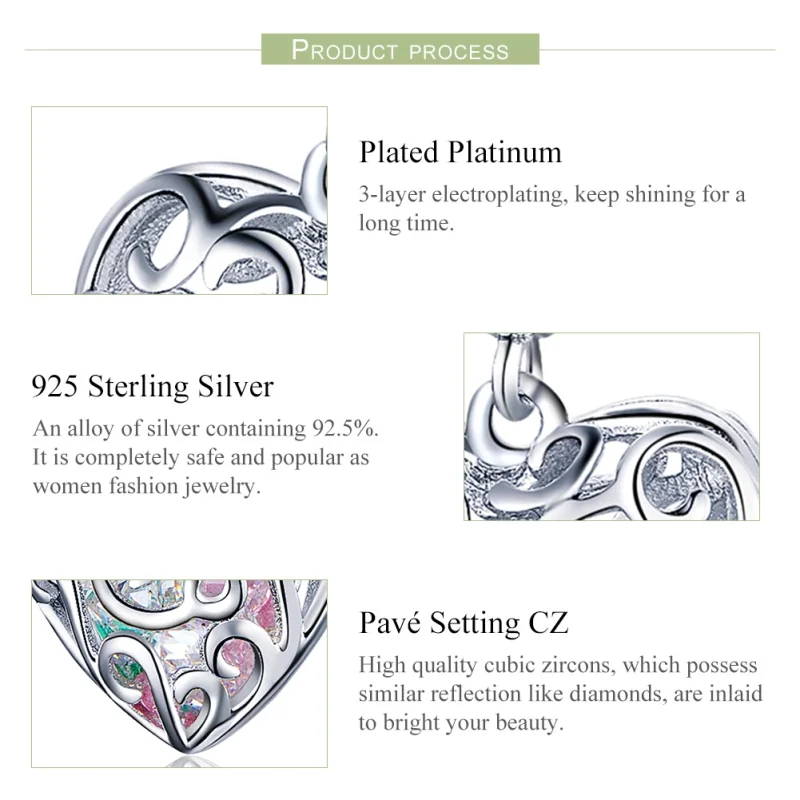 (afbeelding voor) Pandora Style Hartkloppingen Hangende Bedel - SCC1126 - Bekijken 2