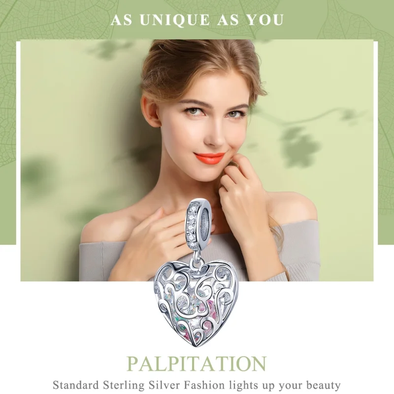 (afbeelding voor) Pandora Style Hartkloppingen Hangende Bedel - SCC1126 - Bekijken 3