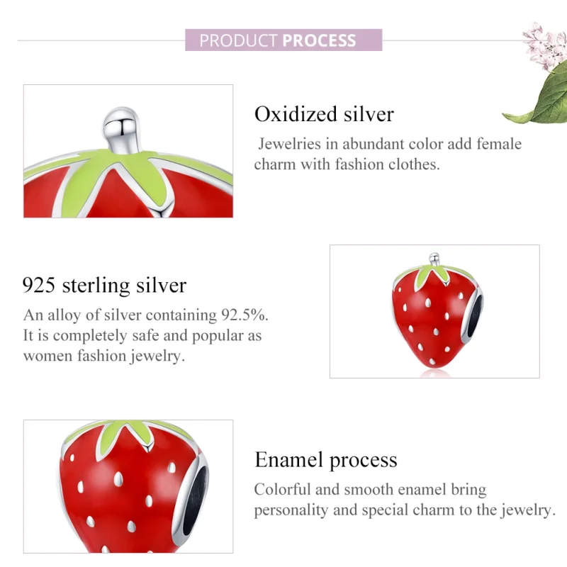 (afbeelding voor) Pandora Style Heerlijke Aardbei Bedel - SCC1839 - Bekijken 8