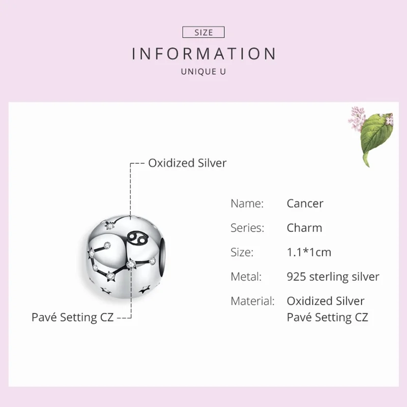 (afbeelding voor) Pandora Style Kanker Bedel - SCC1218-4 - Bekijken 5