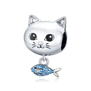 (afbeelding voor) Pandora Style Kitty Met Vis Bedel - BSC226