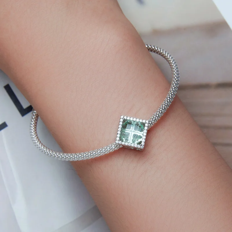 (afbeelding voor) Pandora Style Klavertje vier Bedel - BSC667 - Bekijken 6