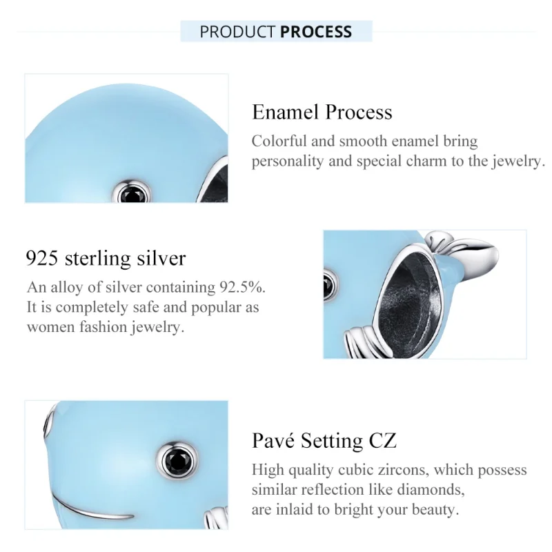 (afbeelding voor) Pandora Style Kleine blauwe vinvis Bedel - BSC250 - Bekijken 7