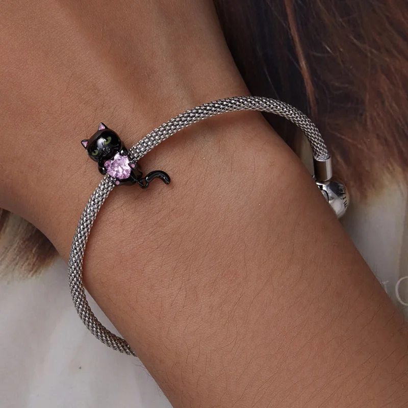 (afbeelding voor) Pandora Style Kleine Zwarte Kat Bedel - SCC2329 - Bekijken 6