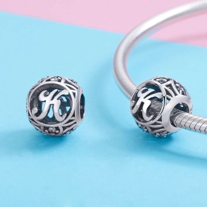 (afbeelding voor) Pandora Style Letter-K Bedel - SCC738-K - Bekijken 3