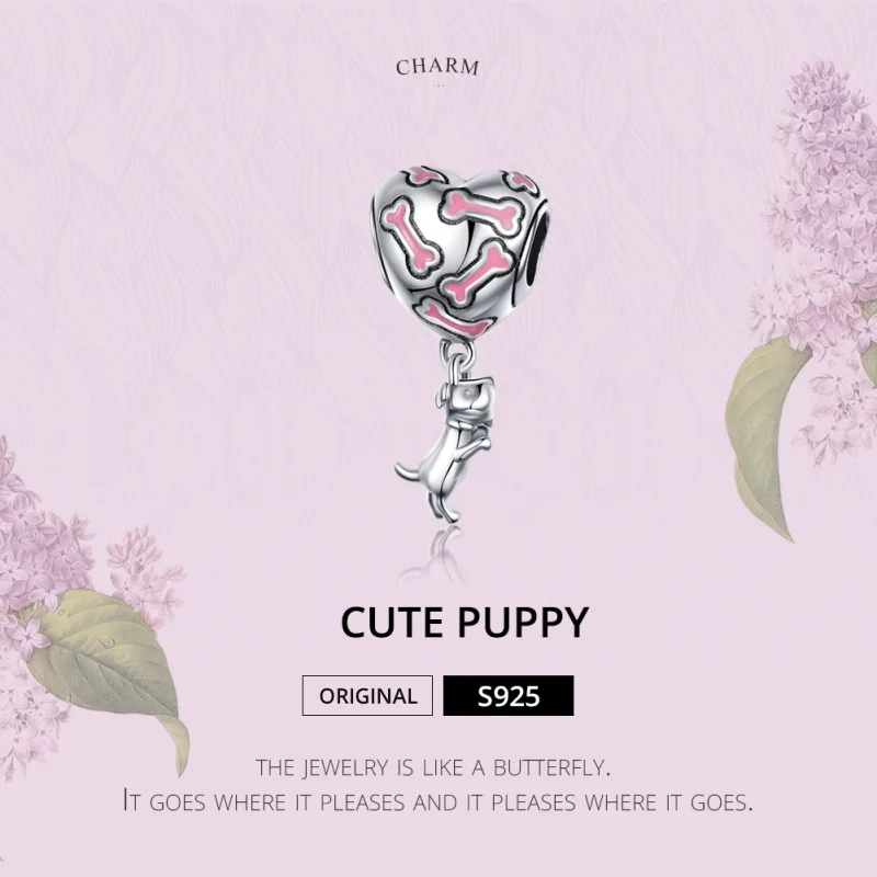 (afbeelding voor) Pandora Style Leuk Puppy Hangende Bedel - SCC1199 - Bekijken 2