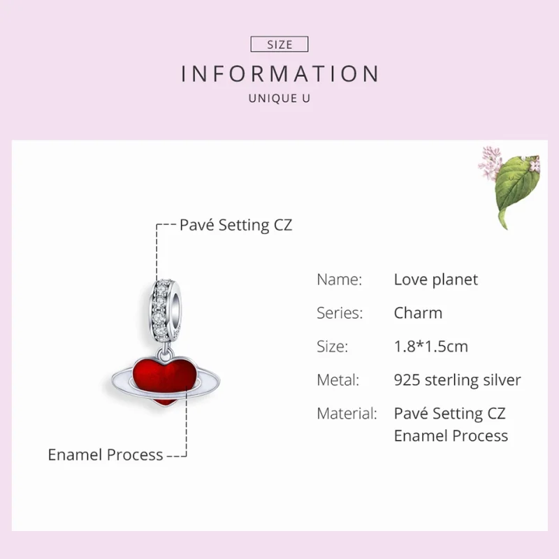 (afbeelding voor) Pandora Style Liefde Planeet Hangende Bedel - SCC1165 - Bekijken 3