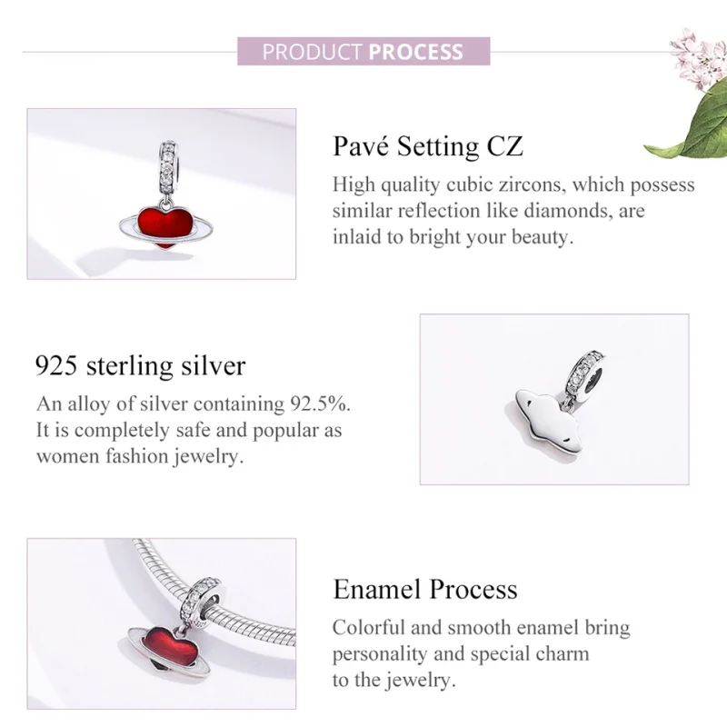 (afbeelding voor) Pandora Style Liefde Planeet Hangende Bedel - SCC1165 - Bekijken 5