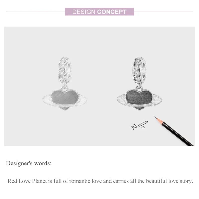 (afbeelding voor) Pandora Style Liefde Planeet Hangende Bedel - SCC1165 - Bekijken 7