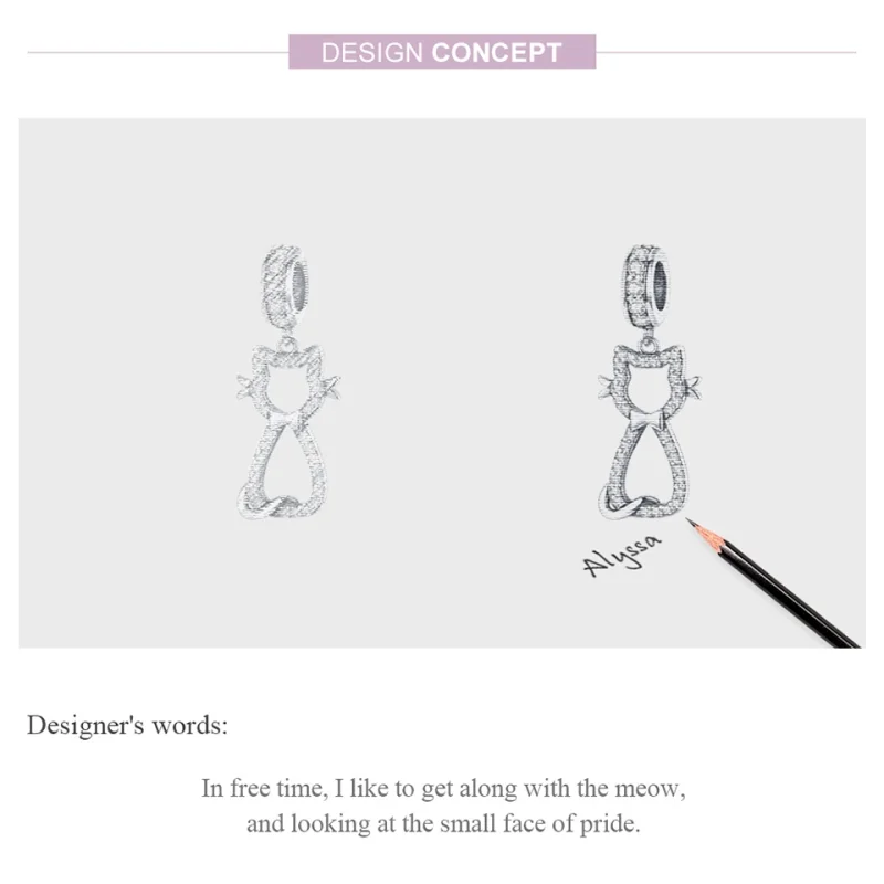 (afbeelding voor) Pandora Style Lieve kat Hangende Bedel - SCC1162 - Bekijken 7