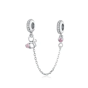 (afbeelding voor) Pandora Style Lieve kat Veiligheidsketting - SCC1233