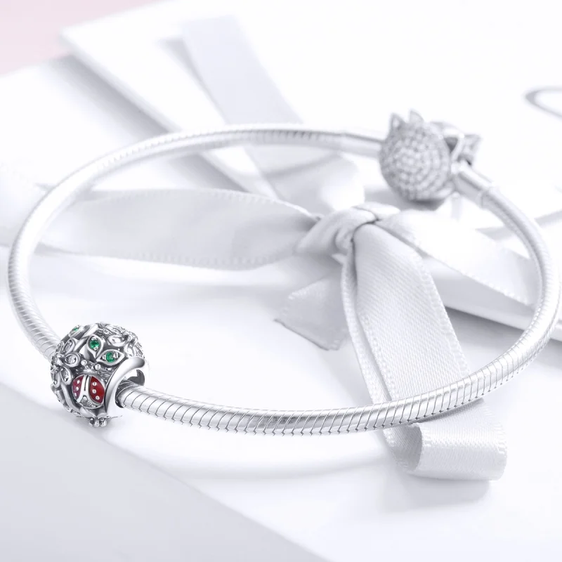 (afbeelding voor) Pandora Style Lieveheersbeestjes en bloemen Bedel - SCC926 - Bekijken 3